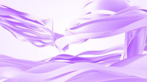 Videohive - Abstract Purple Cloth Wavy Shapes Background - 38247514 - 38247514