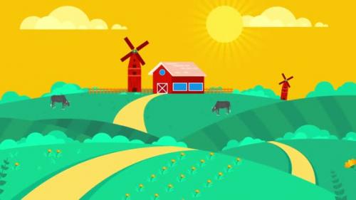 Videohive - Farm View In A Beautiful Village - 38248346 - 38248346