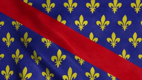 Videohive - Bourbonnais Flag France Waving in the Wind Blue Sky Background - 38211704 - 38211704