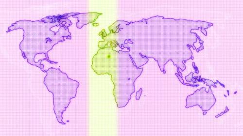 Videohive - Purple Color Scanning Earth Map Animation - 38213970 - 38213970