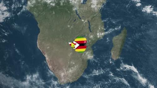 Videohive - 4K Globe Map of Zimbabwe with a flag (Highlighted) - 38216264 - 38216264