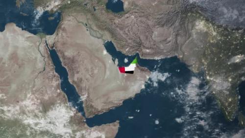 Videohive - 4K Globe Map of UAE with a flag (Highlighted) - 38216269 - 38216269