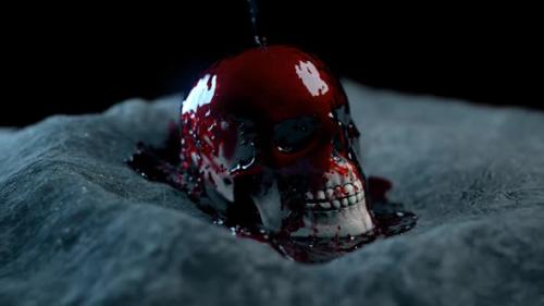 Videohive - Blood poured on Skull - 26491394 - 26491394