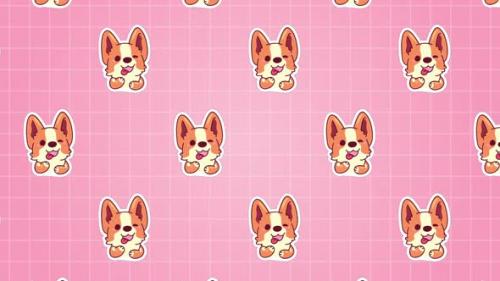 Videohive - Cute Dog Sticker Background Animation - 38155053 - 38155053