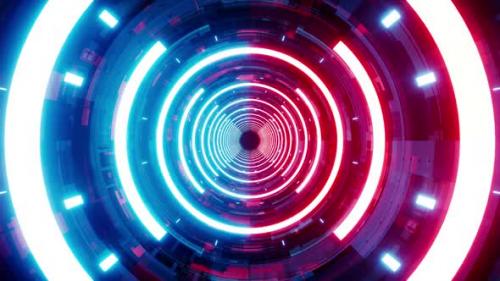 Videohive - Red and Blue Half Light Tunnel - 38166028 - 38166028