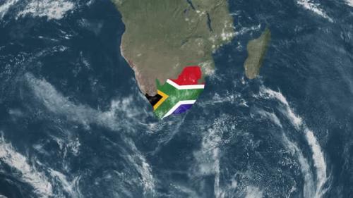 Videohive - 4K Globe Map of South Africa with a flag (Highlighted) - 38172020 - 38172020