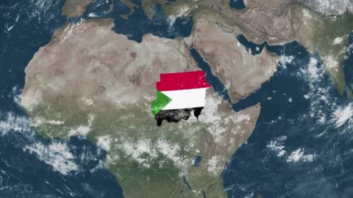 Videohive - 4K Globe Map of Sudan with a flag (Highlighted) - 38172021 - 38172021