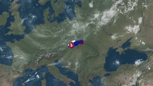 Videohive - 4K Globe Map of Slovakia with a flag (Highlighted) - 38172022 - 38172022