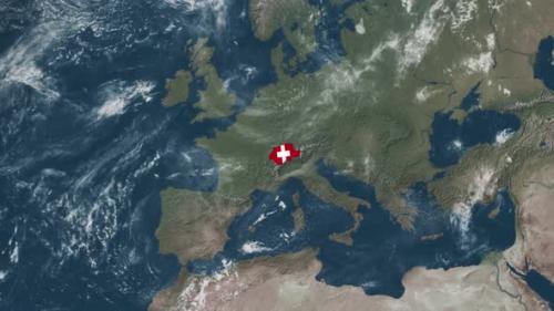 Videohive - 4K Globe Map of Switzerland with a flag (Highlighted) - 38172023 - 38172023