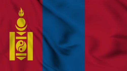 Videohive - Mongolia flag seamless waving animation - 38172705 - 38172705