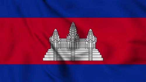 Videohive - Cambodia flag seamless closeup waving animation - 38172707 - 38172707