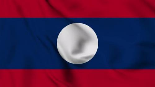 Videohive - Laos flag seamless waving animation - 38172720 - 38172720