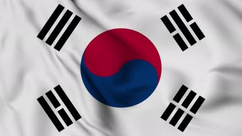 Videohive - South Korea flag seamless closeup waving - 38115717 - 38115717