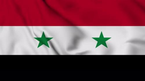 Videohive - Syria flag seamless closeup waving animation - 38115718 - 38115718