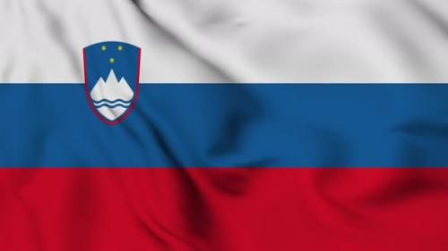 Videohive - Slovenia flag seamless waving animation - 38115733 - 38115733