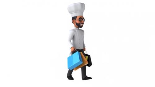 Videohive - Fun 3D cartoon animation of an indian chef with alpha , , - 38117575 - 38117575