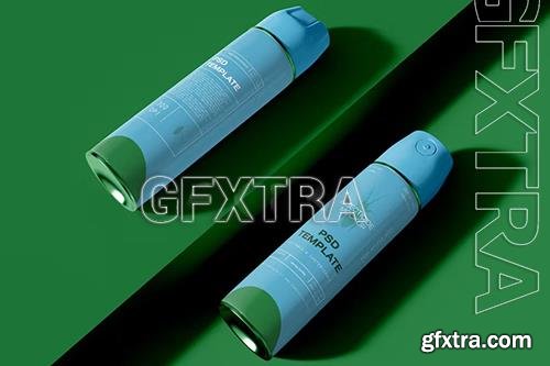 Aerosol Bottles in Double Height Mockup XBRN3Y3