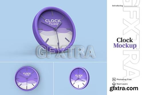 Wall Clock Mockup 3 Views EH8CNRJ