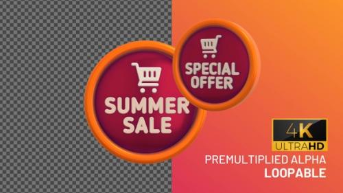 Videohive - Summer Sale Special Offer Bage Looping with Alpha Channel - 38187386 - 38187386