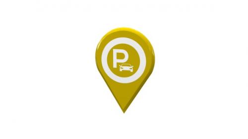 Videohive - 3D Yellow Map Location Pin With Parking Area Icon V4 - 38259883 - 38259883