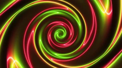 Videohive - Green Red Neon Glowing Twirl Background Animation - 38262252 - 38262252