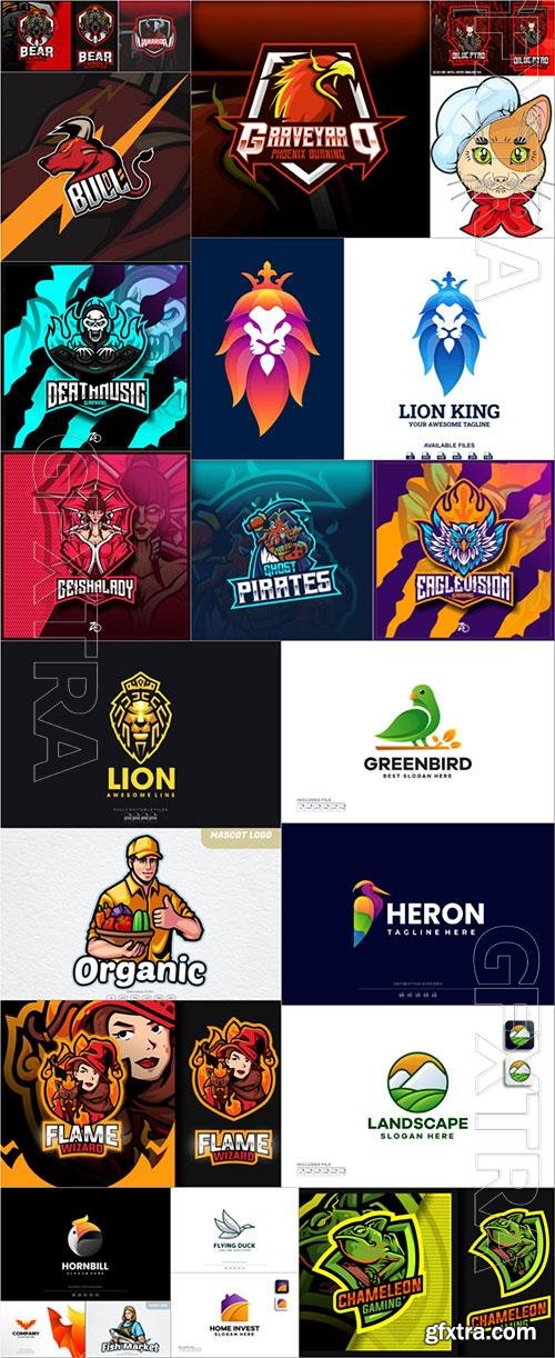 Mascot logo design set premium vector vol 57