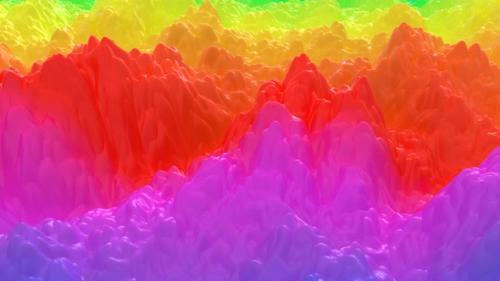 Videohive - Rainbow Mountain Wave Futuristic Motion Graphic Digital Art Minimalistic Intro - 38287937 - 38287937