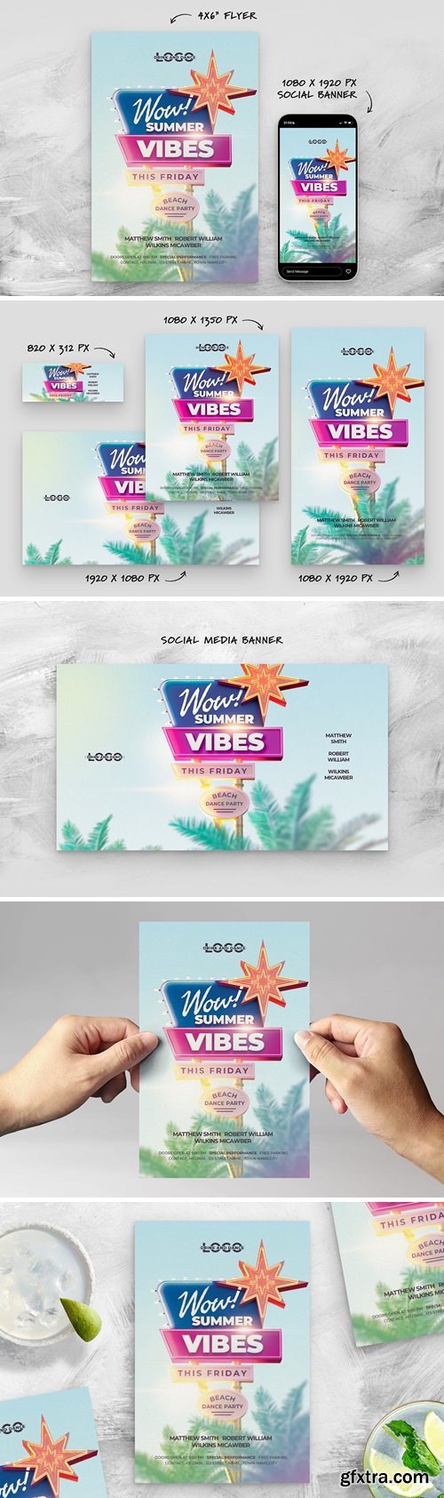 Summer Vibe Party Flyer Template E28UF28