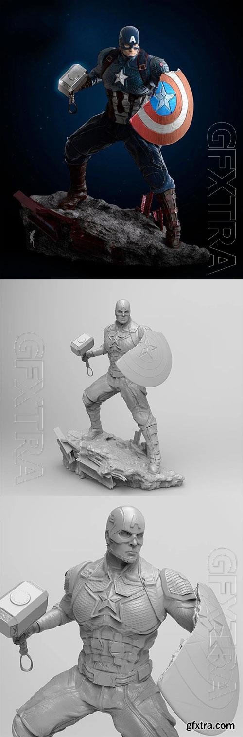 Captain America 3D Print Model 