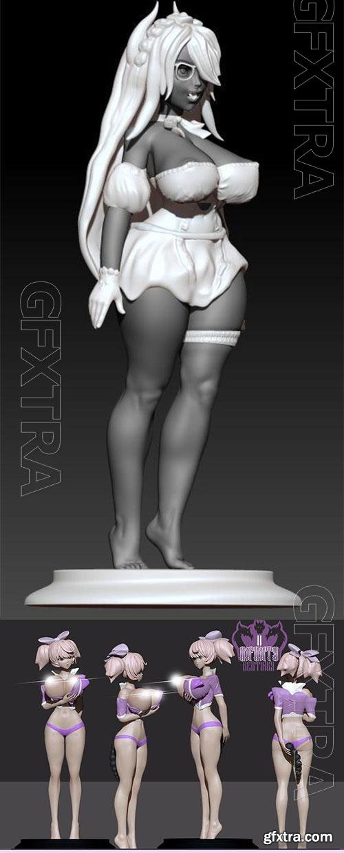 Anime Girl 3D Print Model 