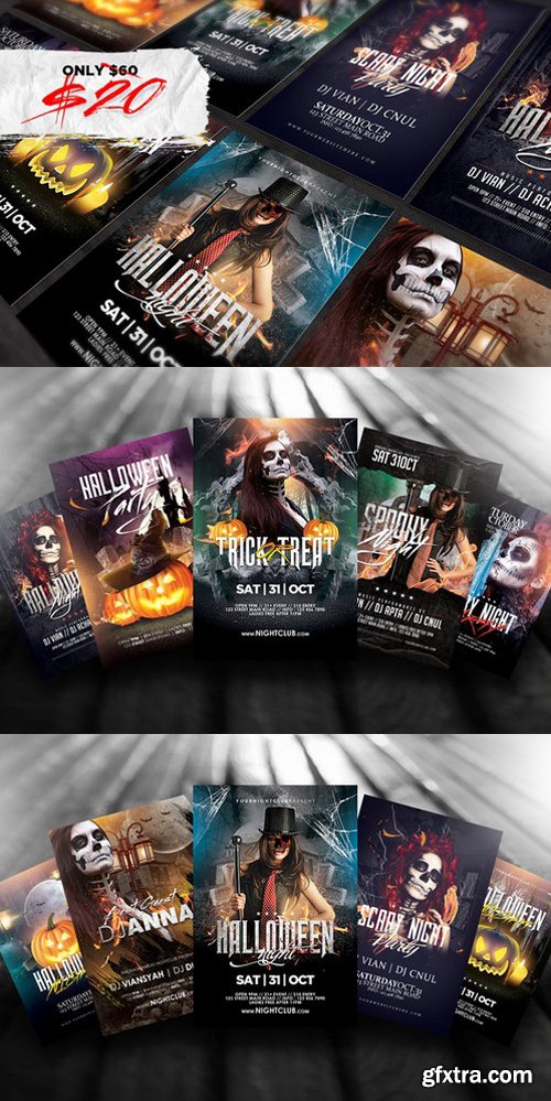 10 Halloween Flyers Bundle