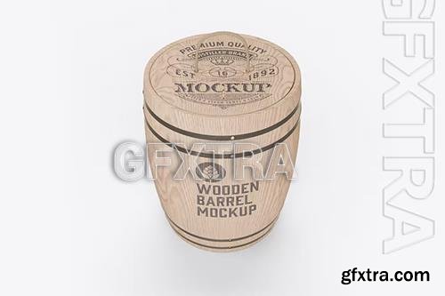 Wooden Barrel Container Mockup UZNEUFP