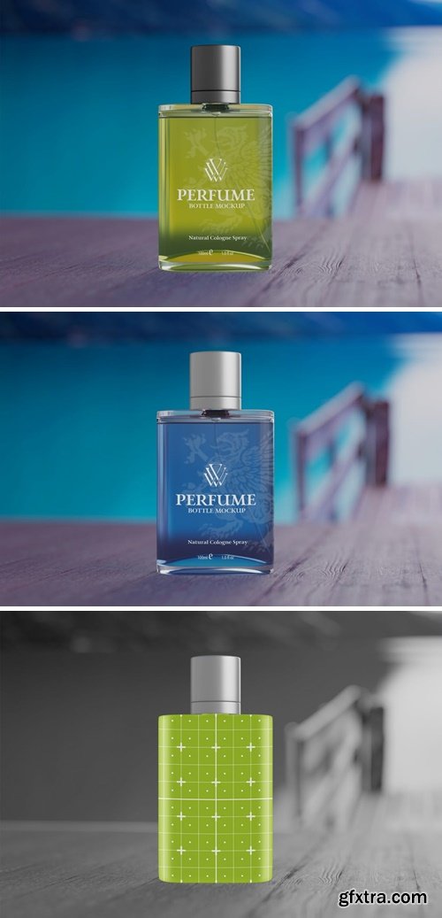 Clear Glass Perfume Bottle Scene Mockup Q9F9X5U