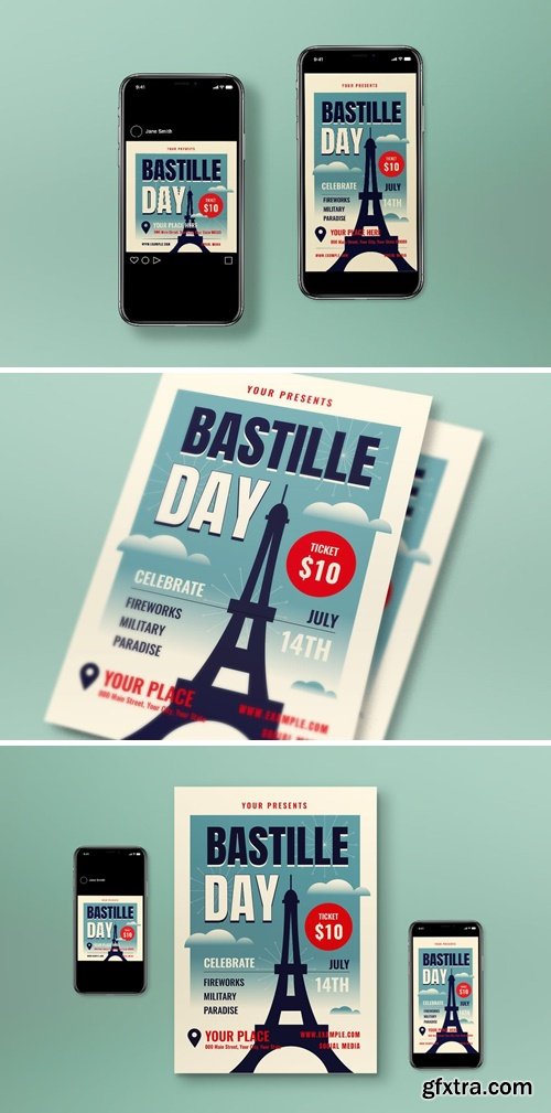 Bastille Day Flyer Set PXX8FGE