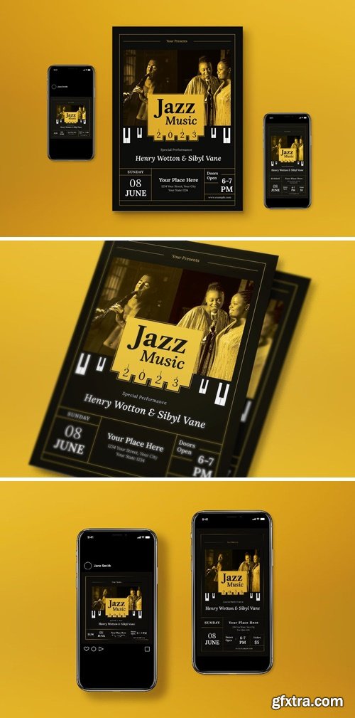 Jazz Music Flyer Set D3NTE2A