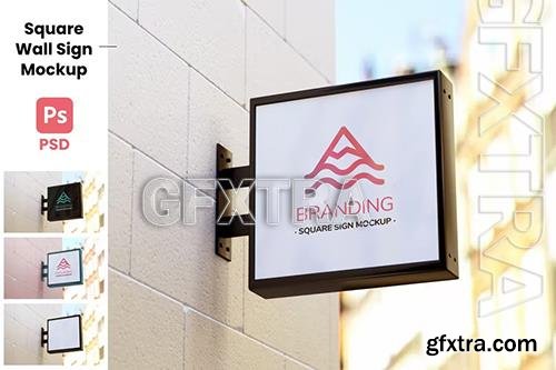 Square Wall Sign - Realistic Mockup CG6836J