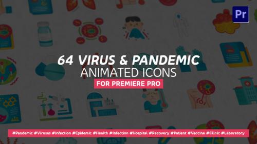 Videohive - 64 Virus & Pandemic Icons - MOGRT - 38269086 - 38269086