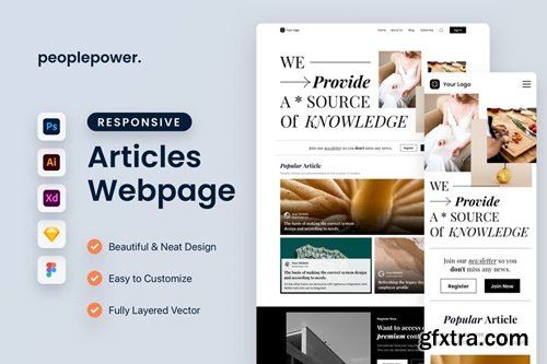 Knowledge Source Library Blog Article Website Template