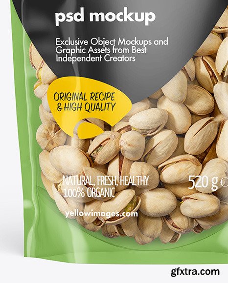 Clear Plastic Pouch w/ Pistachios Mockup 95102