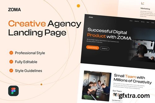 ZOMA - Creative Agency Landingpage UI Kit Template HWZ7Y5E