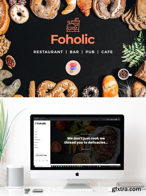 Foholic - One Page Restaurant Figma Template