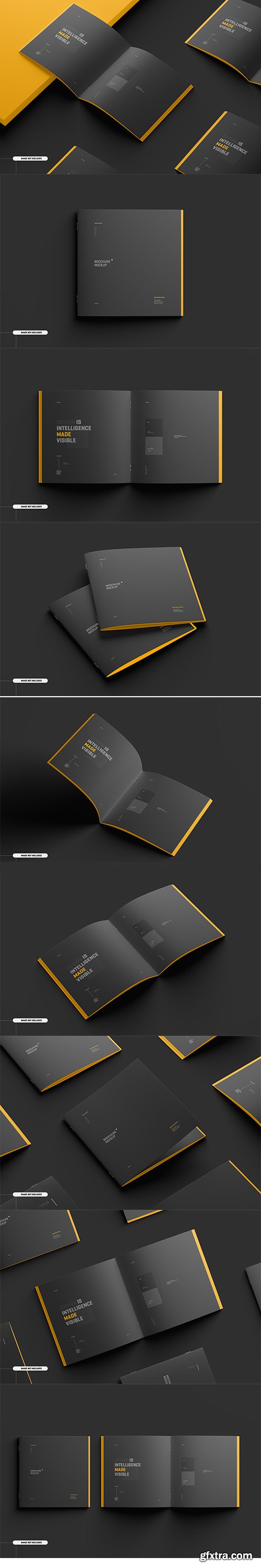 Square magazine brochure mockup