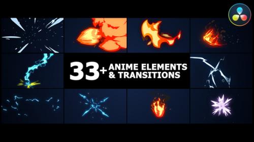 Videohive - Anime Elements And Transitions | DaVinci Resolve - 38368329 - 38368329