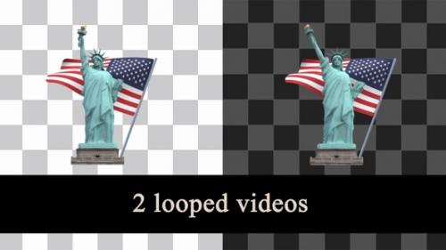 Videohive - Statue Of Liberty And Usa Flag Pack - 38337506 - 38337506
