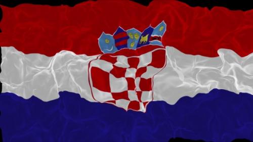 Videohive - flag Croatia turns into smoke. State weakening concept, alpha channel. - 38339978 - 38339978