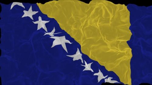 Videohive - flag Bosnia and Herzegovina turns into smoke. State weakening concept a crisis, alpha channel - 38339984 - 38339984