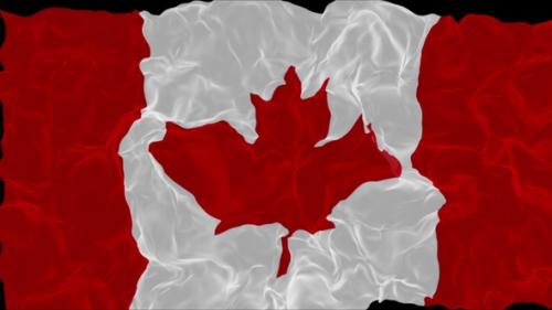 Videohive - flag Canada turns into smoke. State weakening concept a crisis, alpha channel - 38339994 - 38339994