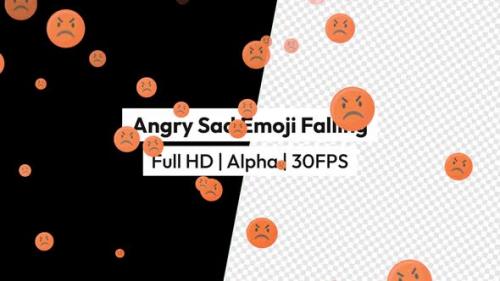 Videohive - Enraged Angry Face Emoji Falling with Alpha - 38342356 - 38342356