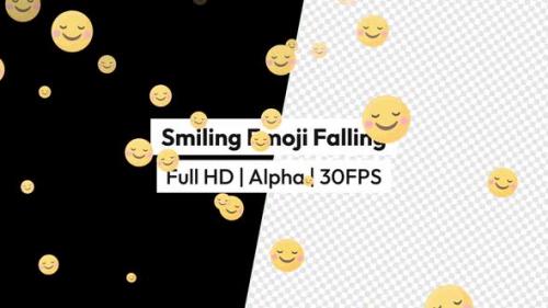 Videohive - Happy Smiling Face Eyes Emoji Falling with Alpha - 38342357 - 38342357