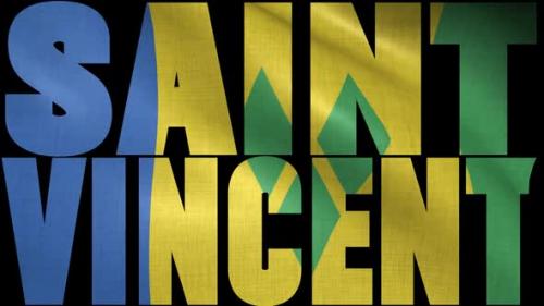 Videohive - Saint Vincent Flag Into Country Name - 38342554 - 38342554